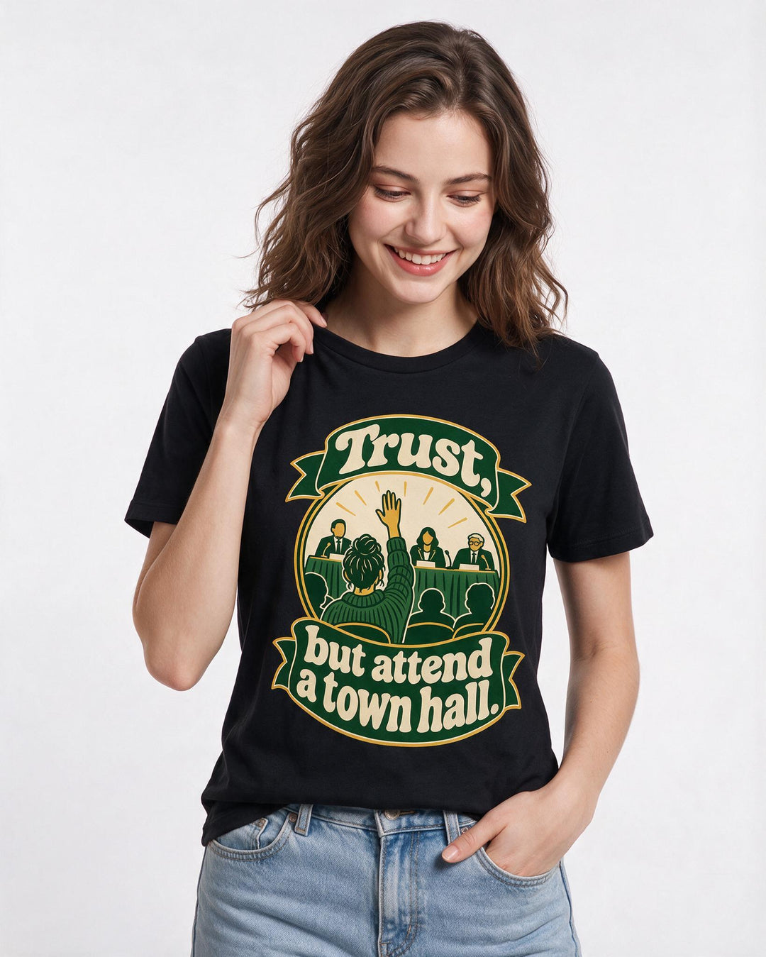 Political Statement Black T-Shirt for Women – Everyday Expression Graphic Tee product image 1