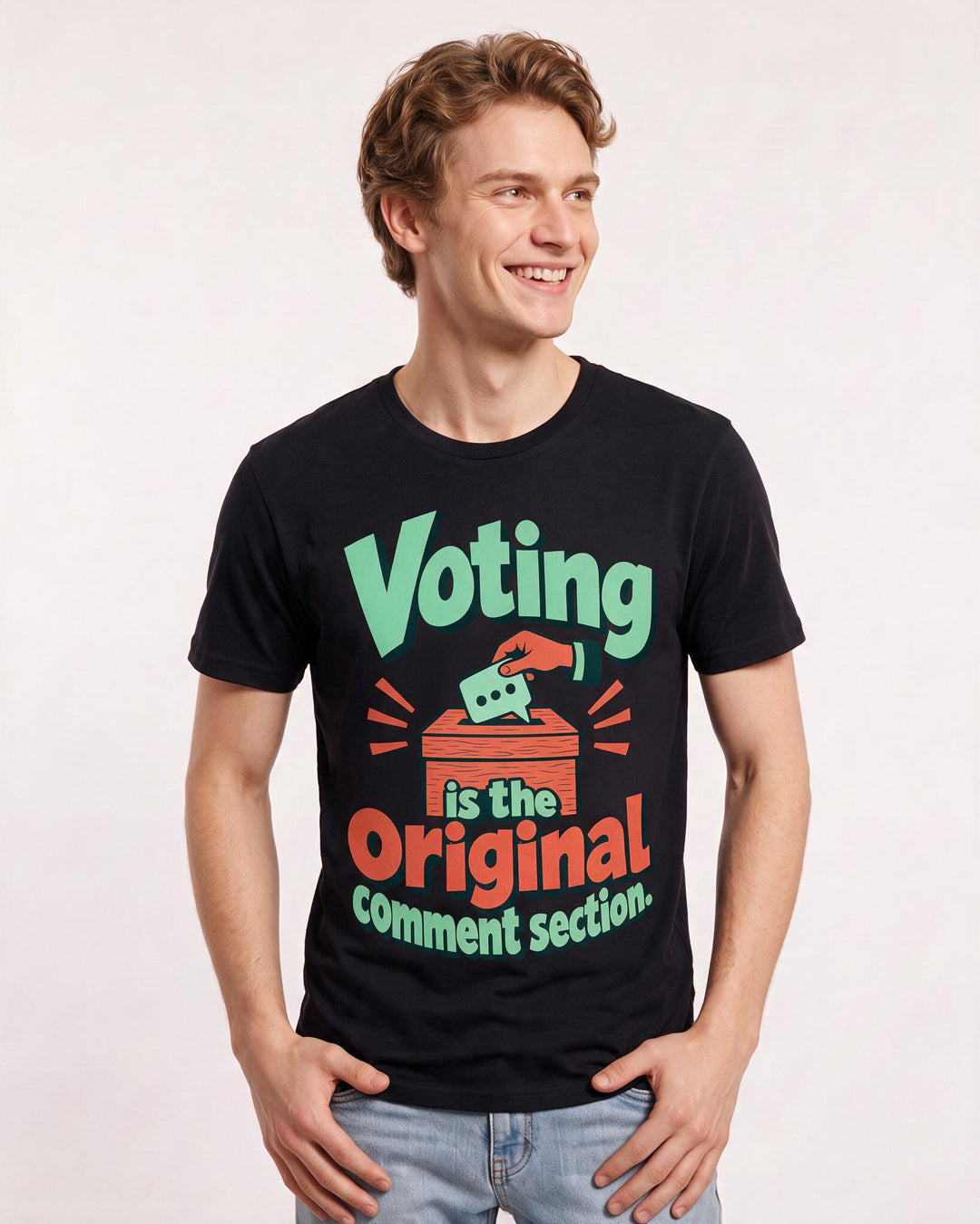 Political Statement Black T-Shirt for Men – Everyday Expression Graphic Tee product image 1