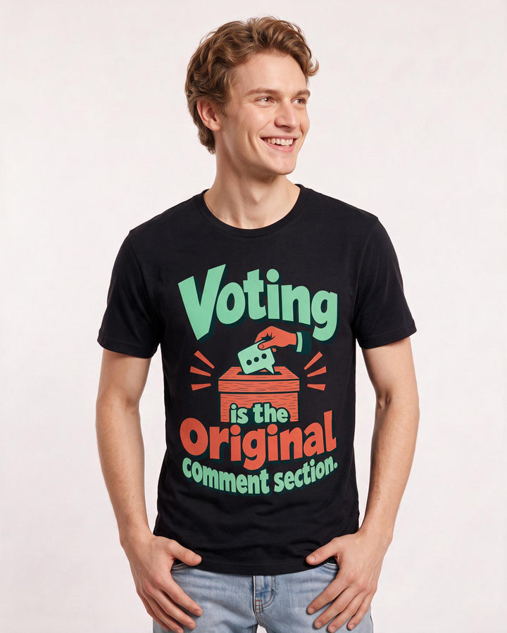 Political Statement Black T-Shirt for Men – Everyday Expression Graphic Tee product image 1