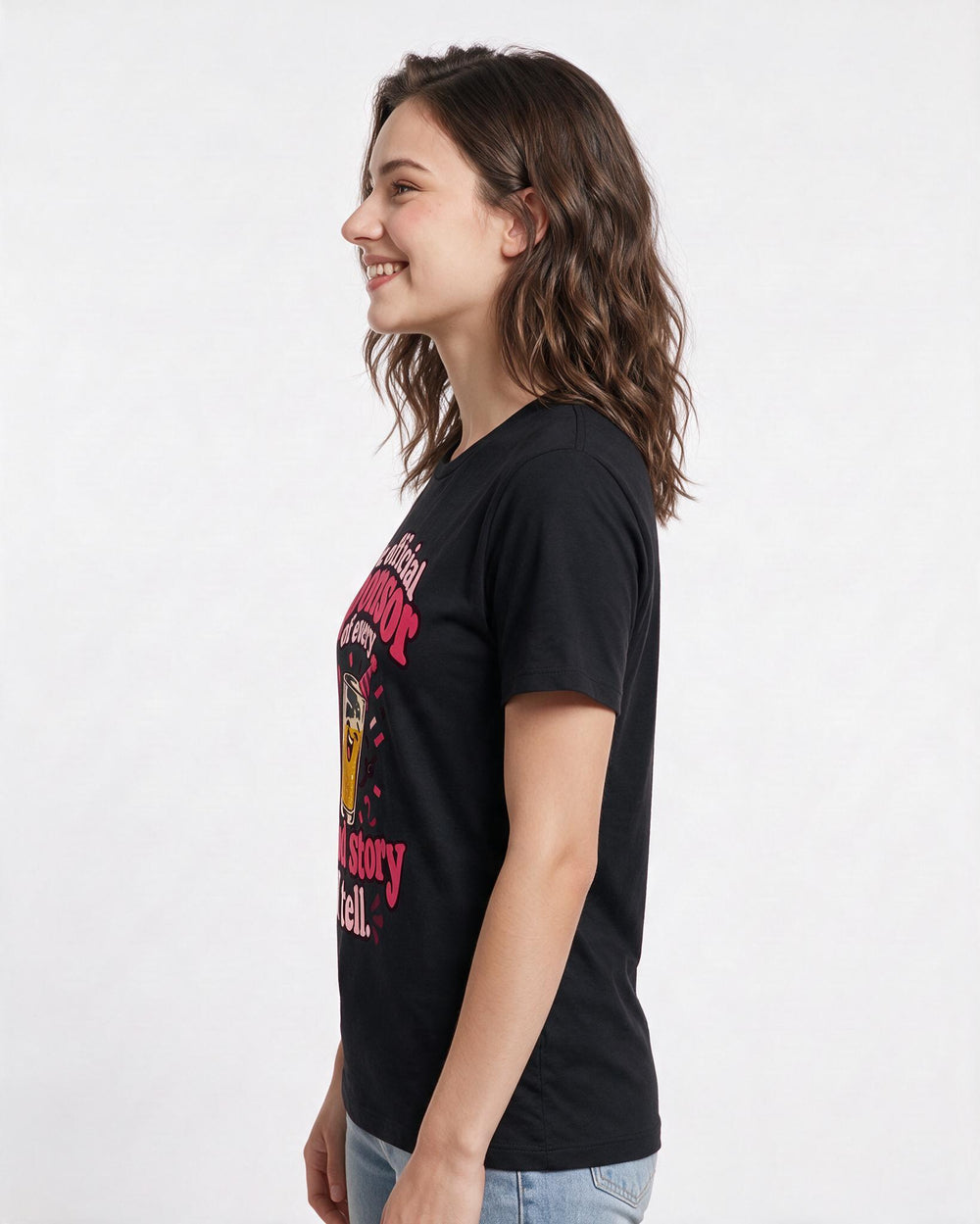 Beer Black T-Shirt for Women – Everyday Expression Graphic Tee product image 2