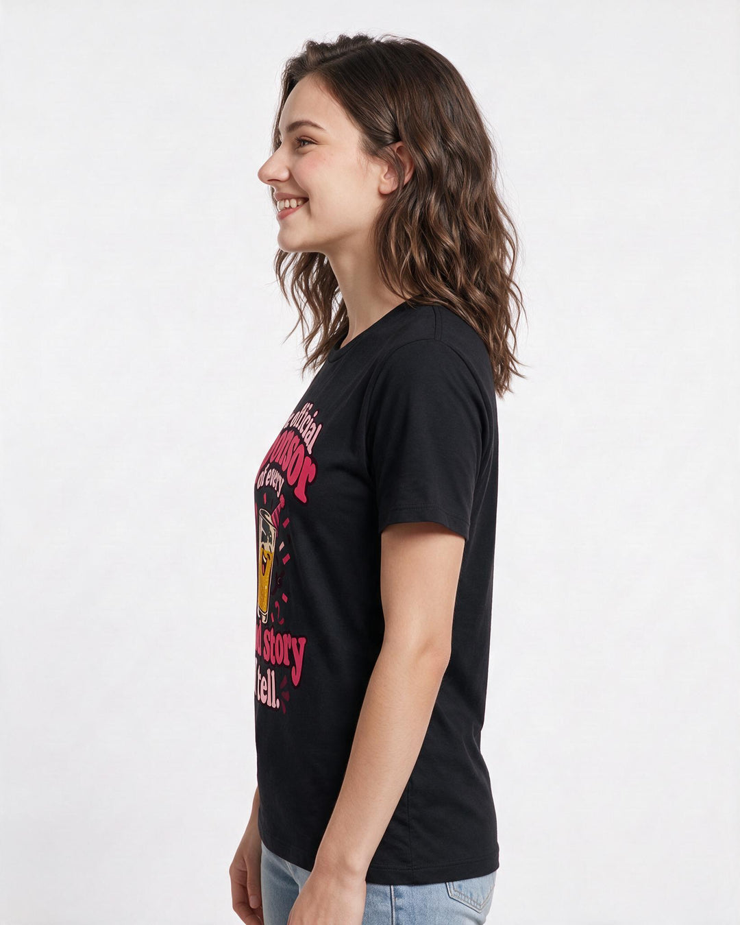 Beer Black T-Shirt for Women – Everyday Expression Graphic Tee product image 2