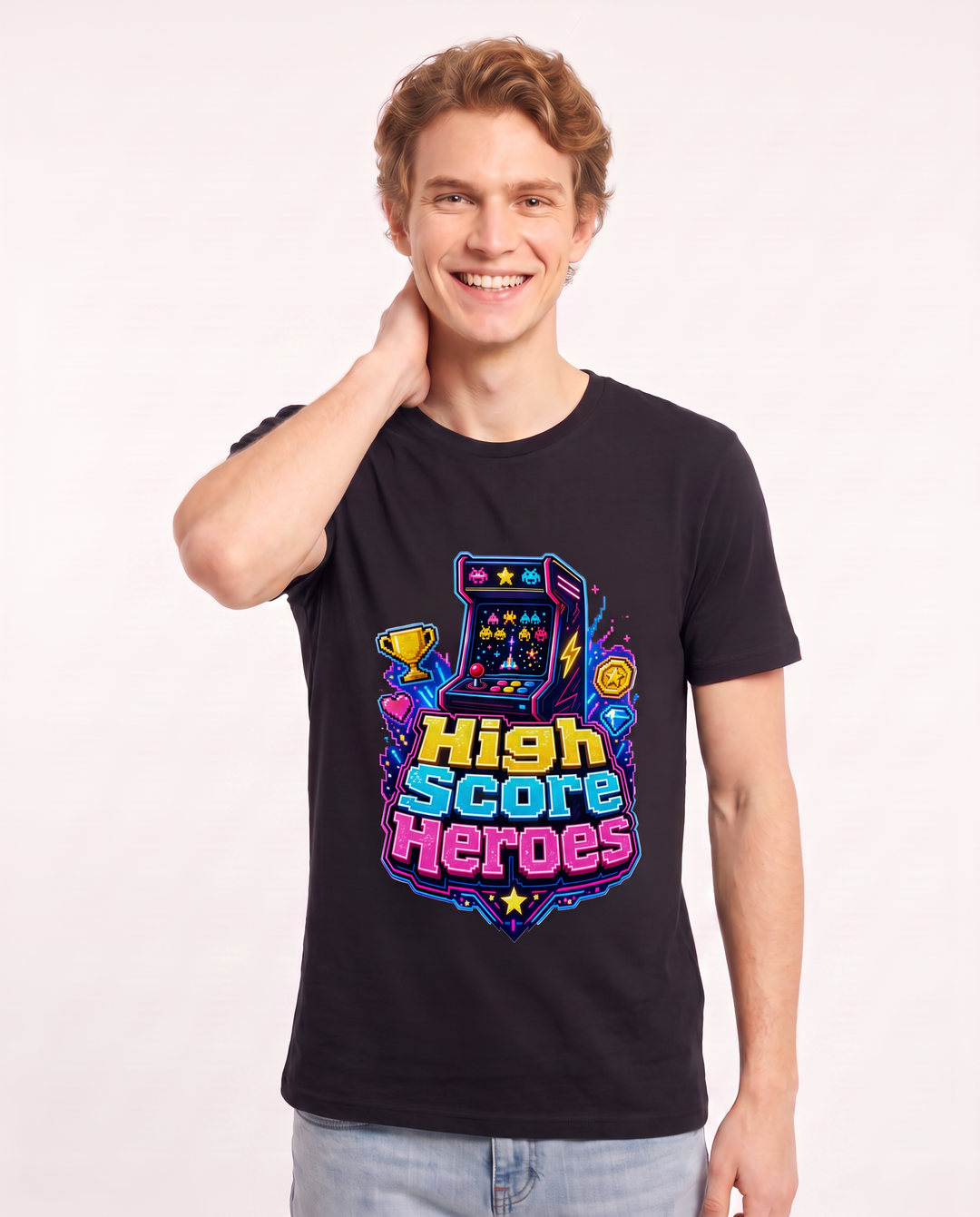 High Score Heroes Men's Black T-Shirt product image 1