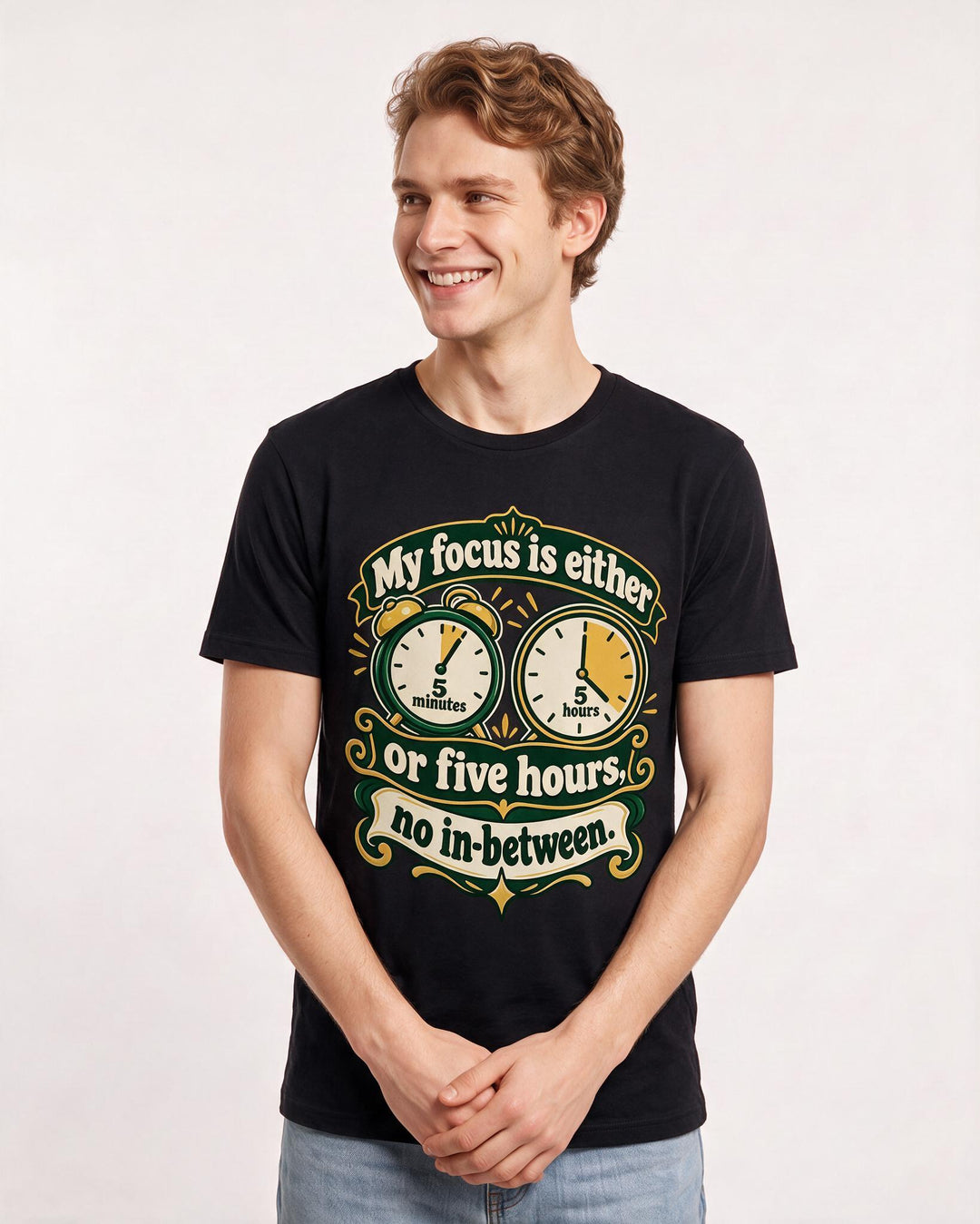 Neurodiversity Black T-Shirt for Men – Everyday Expression Graphic Tee product image 1