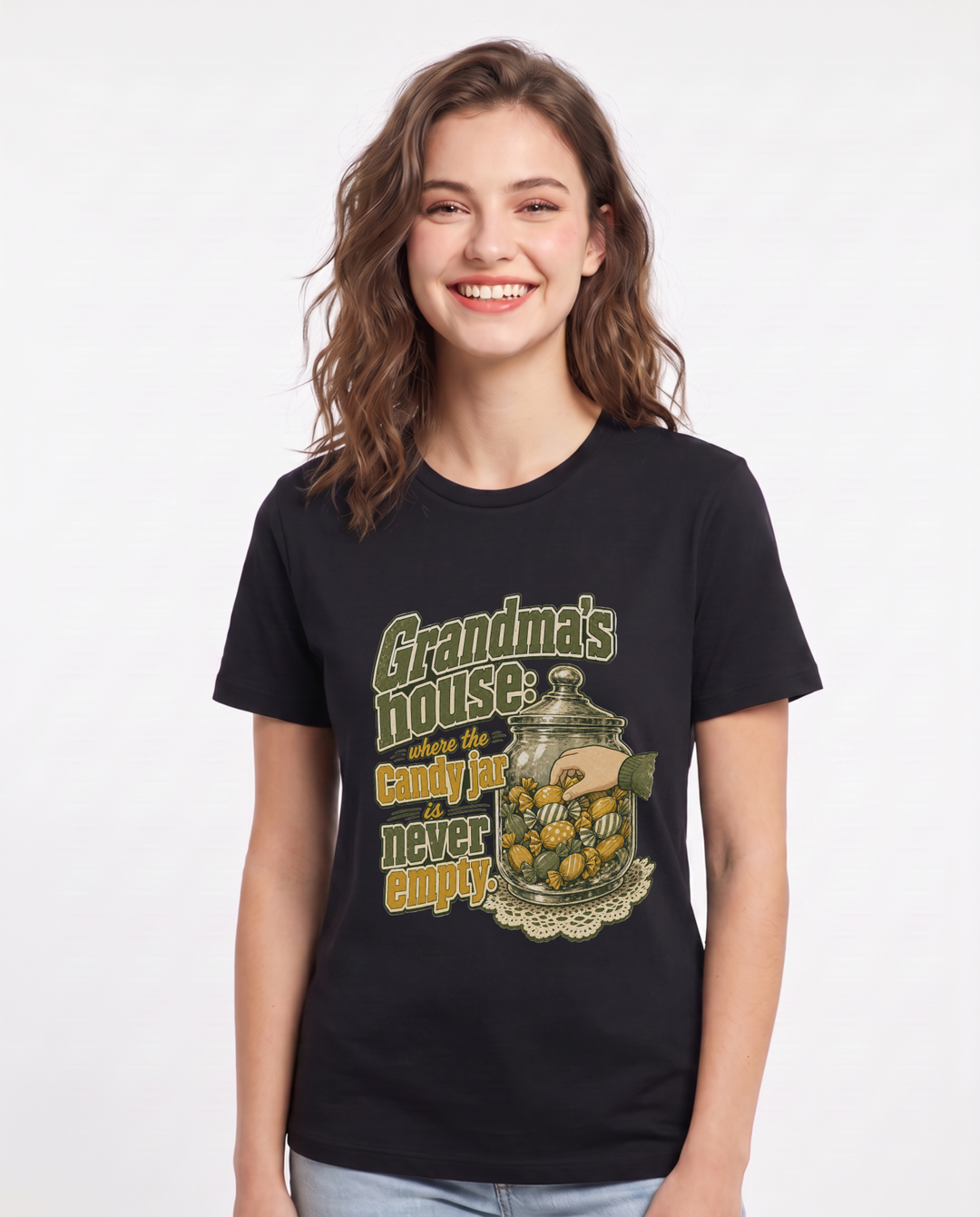 Grandparent Black T-Shirt for Women – Everyday Expression Graphic Tee product image 3