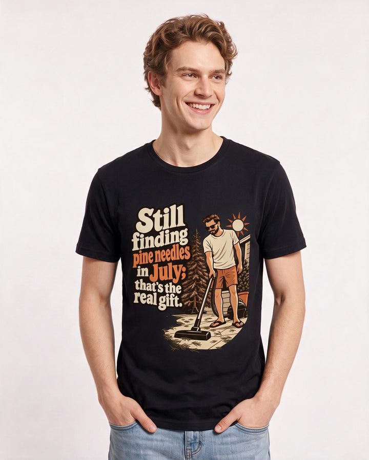 Christmas Black T-Shirt for Men – Holiday Theme Graphic Tee product image 1