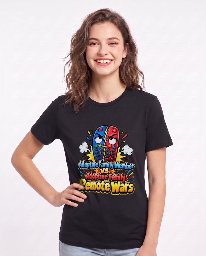 Adoptive Family Member vs. Adoptive Family: Remote Wars Women's Black T-Shirt product image 1