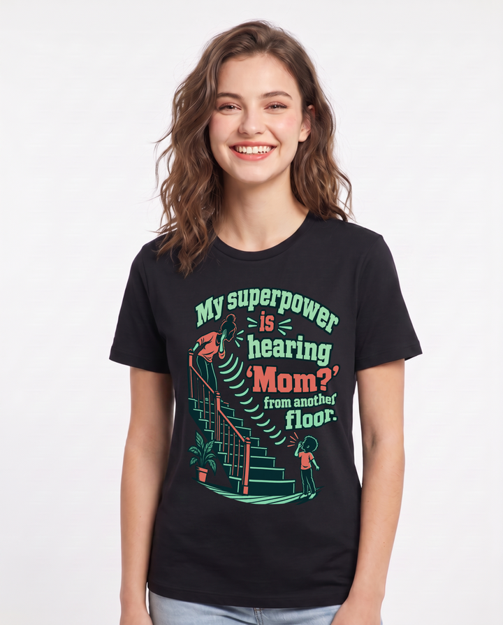 Mom Black T-Shirt for Women – Everyday Expression Graphic Tee product image 3