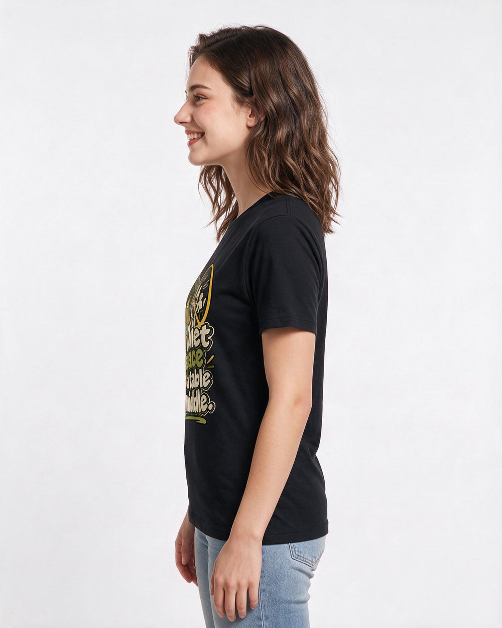Neurodiversity Black T-Shirt for Women – Everyday Expression Graphic Tee product image 2