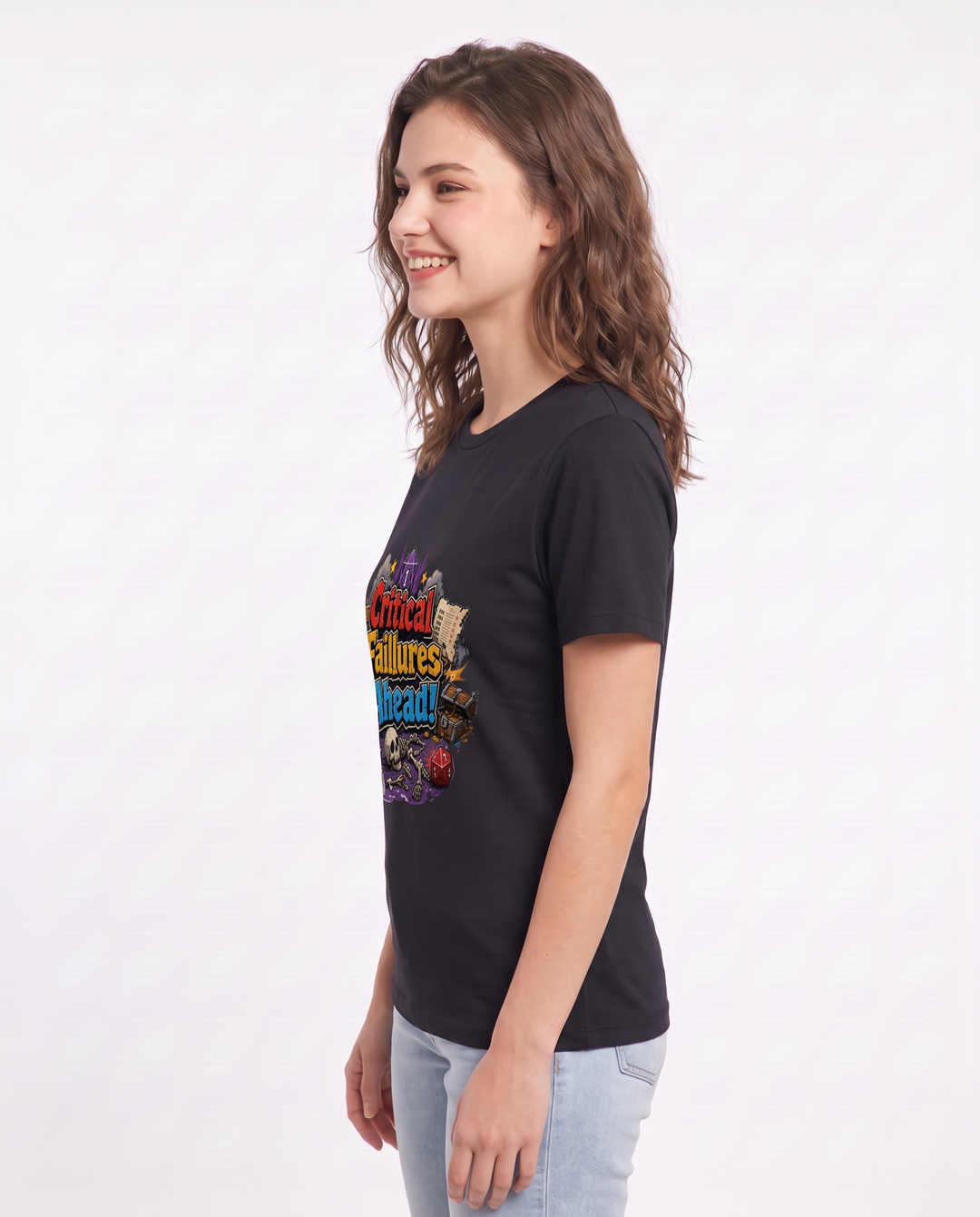 Critical Failures Ahead! Women's Black T-Shirt product image 3