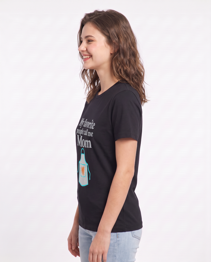 My favorite people call me Mom - Women's Black T-Shirt product image 3