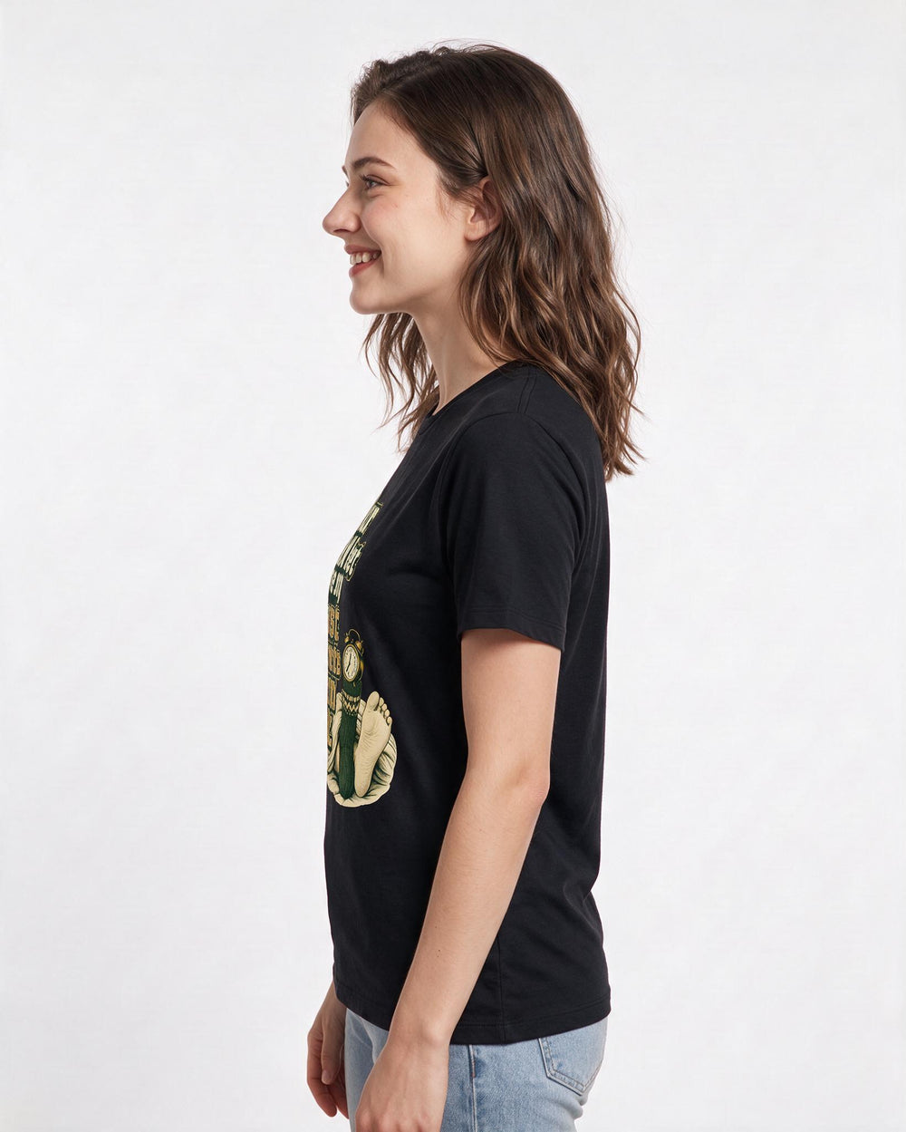 Couples Black T-Shirt for Women – Everyday Expression Graphic Tee product image 2