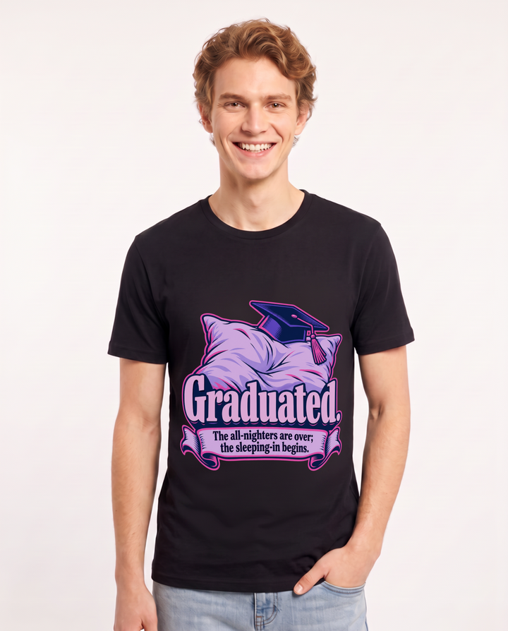 Graduation Black T-Shirt for Men – Everyday Expression Graphic Tee product image 3