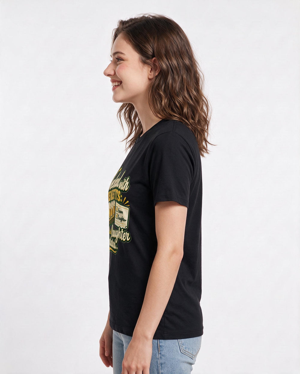Beer Black T-Shirt for Women – Everyday Expression Graphic Tee product image 2