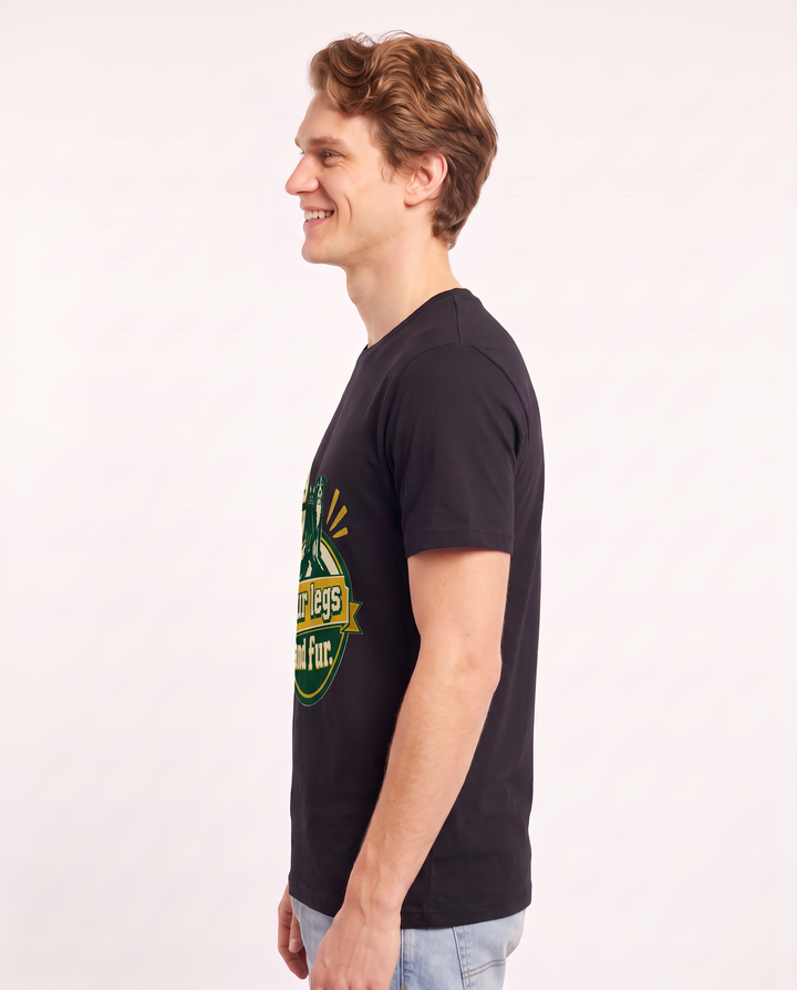 Graphic Men's Black T-Shirt - My shadow has four legs and fur. product image 2