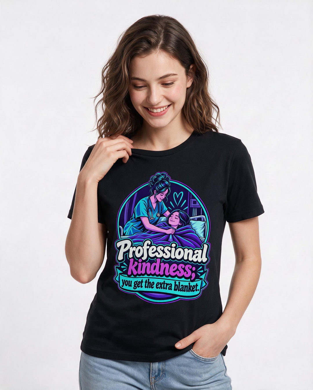 Nurse Black T-Shirt for Women – Nursing Life Graphic Tee product image 1