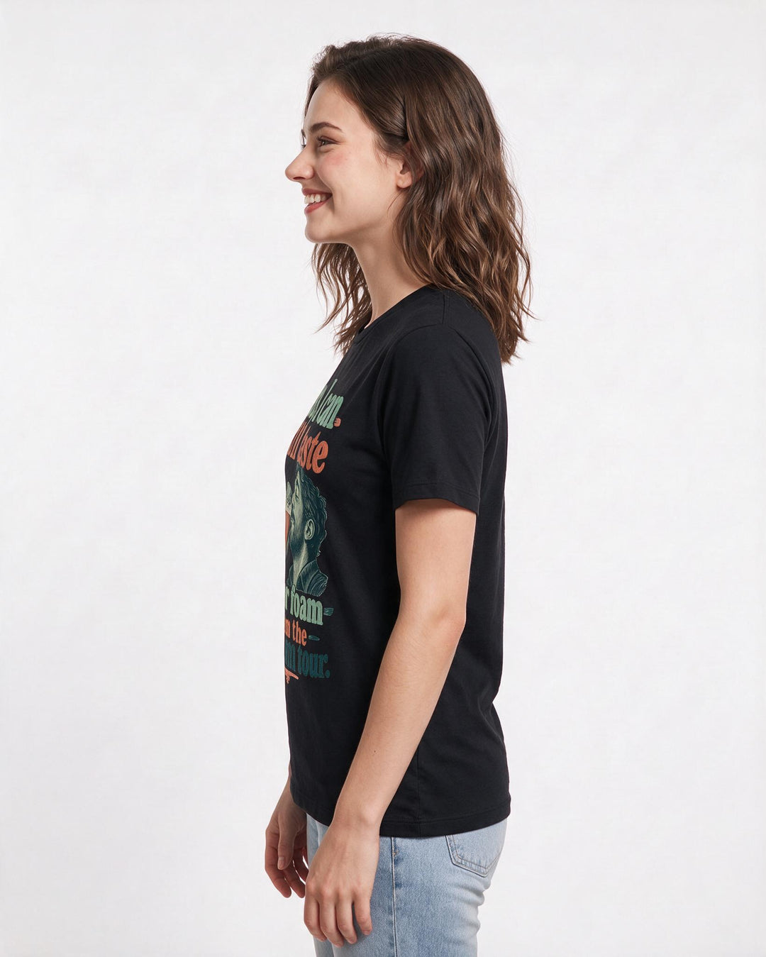 Beer Black T-Shirt for Women – Everyday Expression Graphic Tee product image 2