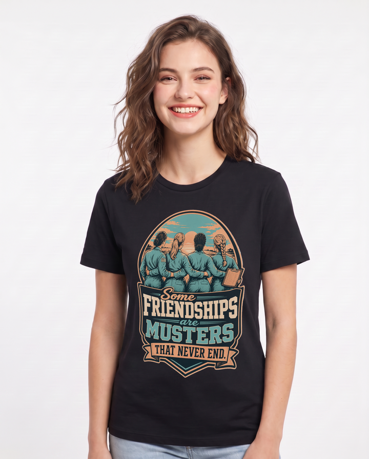 Veteran Women's Black T-Shirt – Some friendships are musters that never end. product image 1