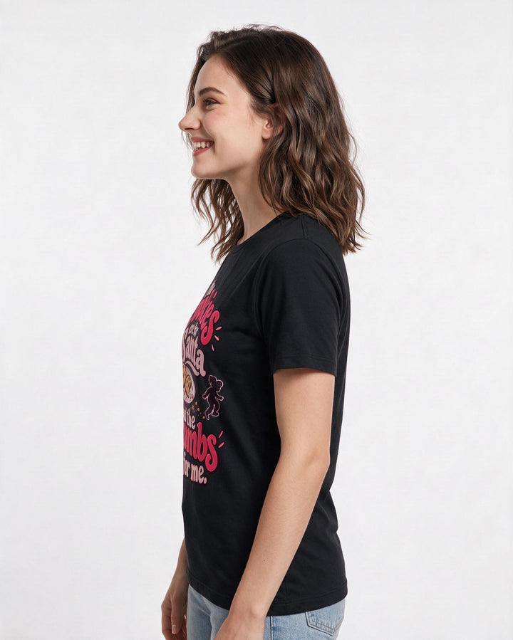 Christmas Black T-Shirt for Women – Holiday Theme Graphic Tee product image 2