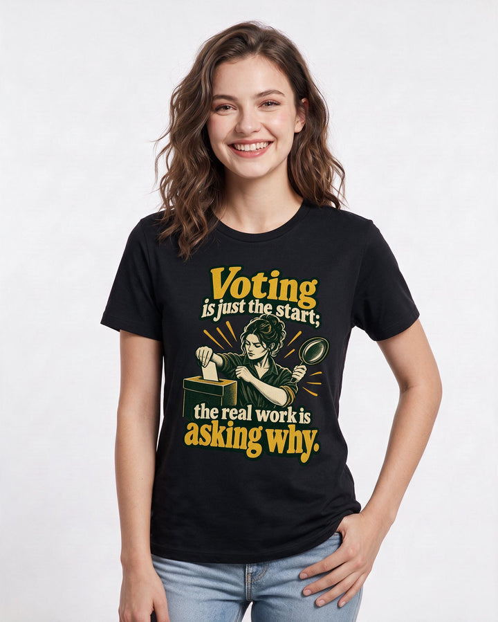 Political Statement Black T-Shirt for Women – Everyday Expression Graphic Tee product image 1