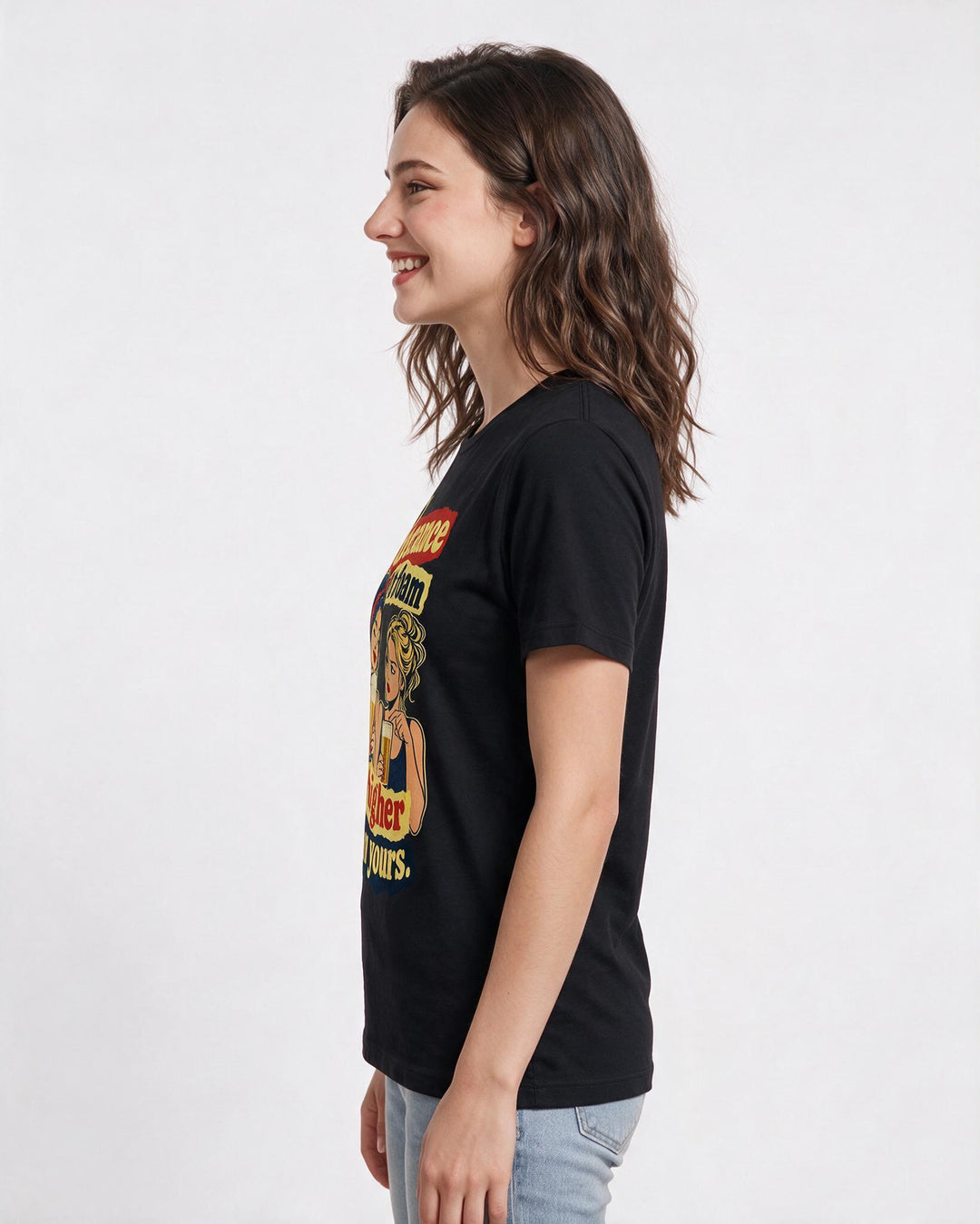 Beer Black T-Shirt for Women – Everyday Expression Graphic Tee product image 2
