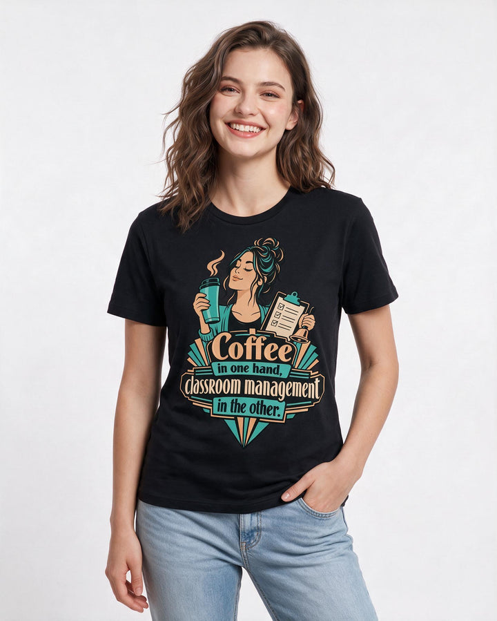 Teacher Black T-Shirt for Women – Everyday Expression Graphic Tee product image 1