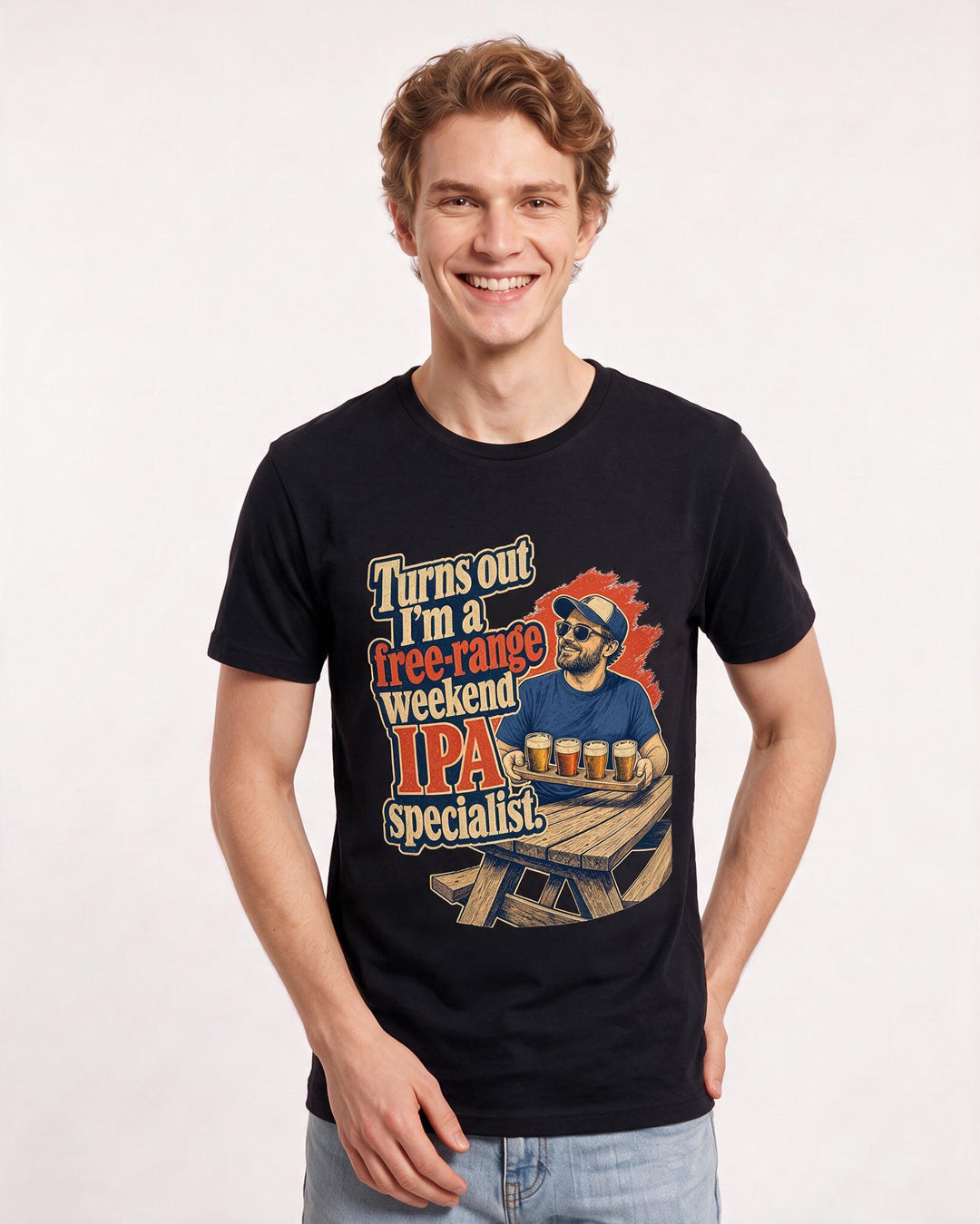 Beer Black T-Shirt for Men – Everyday Expression Graphic Tee product image 1