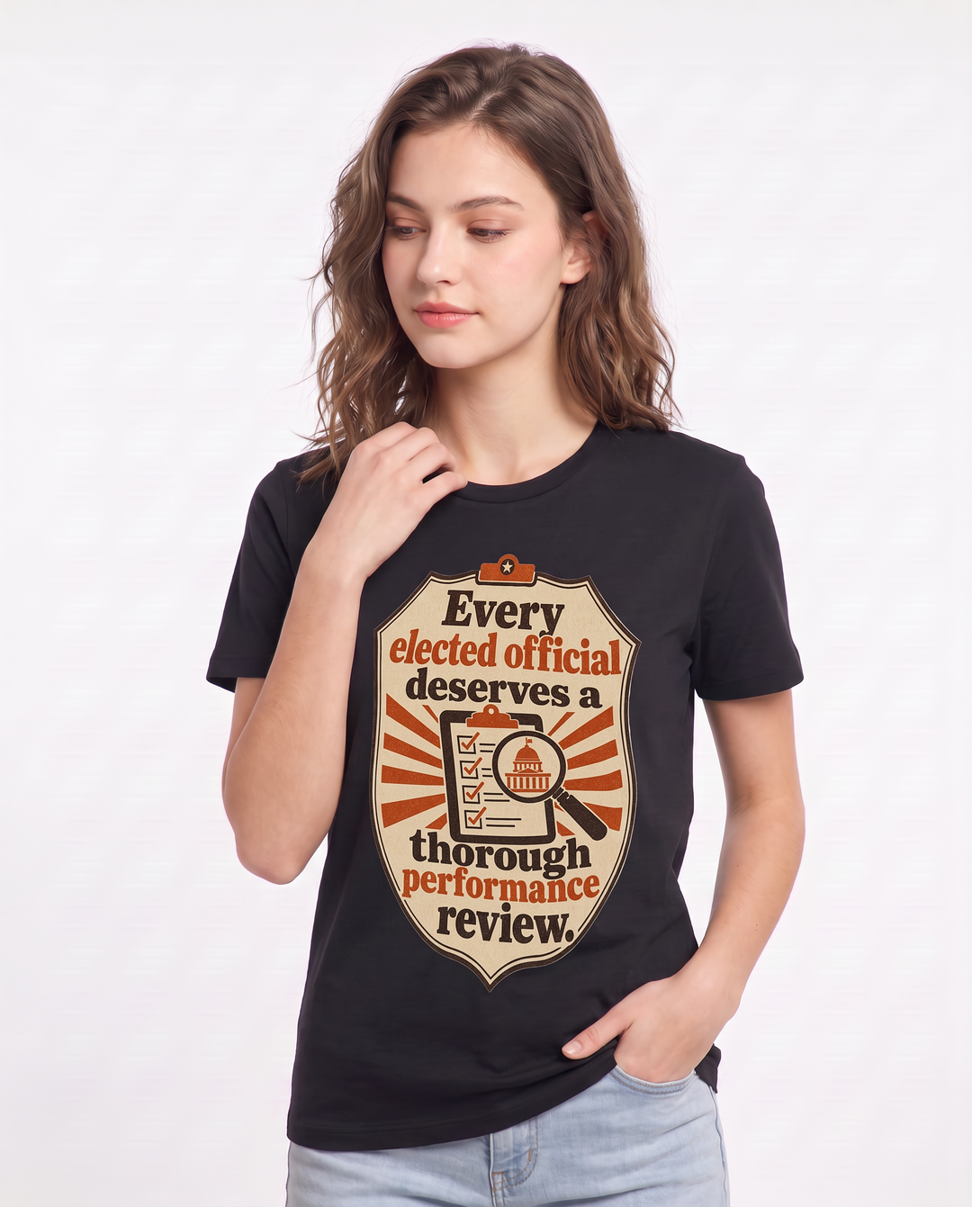 Graphic Women's Black T-Shirt - Every elected official deserves a product image 3