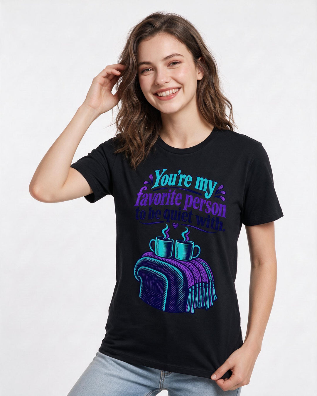 Couples Black T-Shirt for Women – Everyday Expression Graphic Tee product image 1