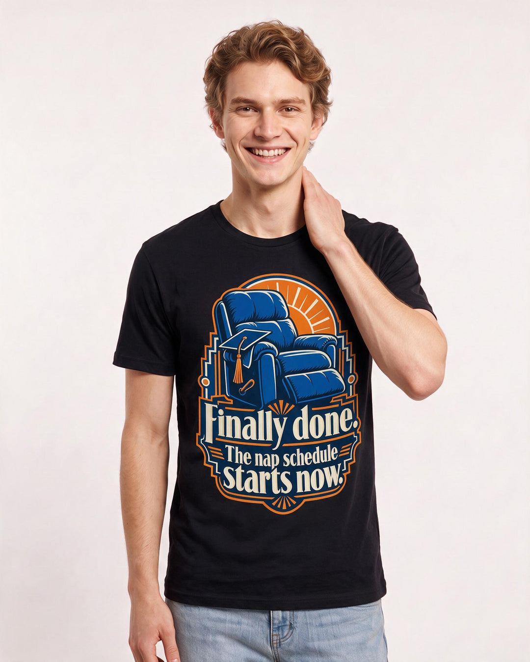 Graduation Black T-Shirt for Men – Everyday Expression Graphic Tee product image 1