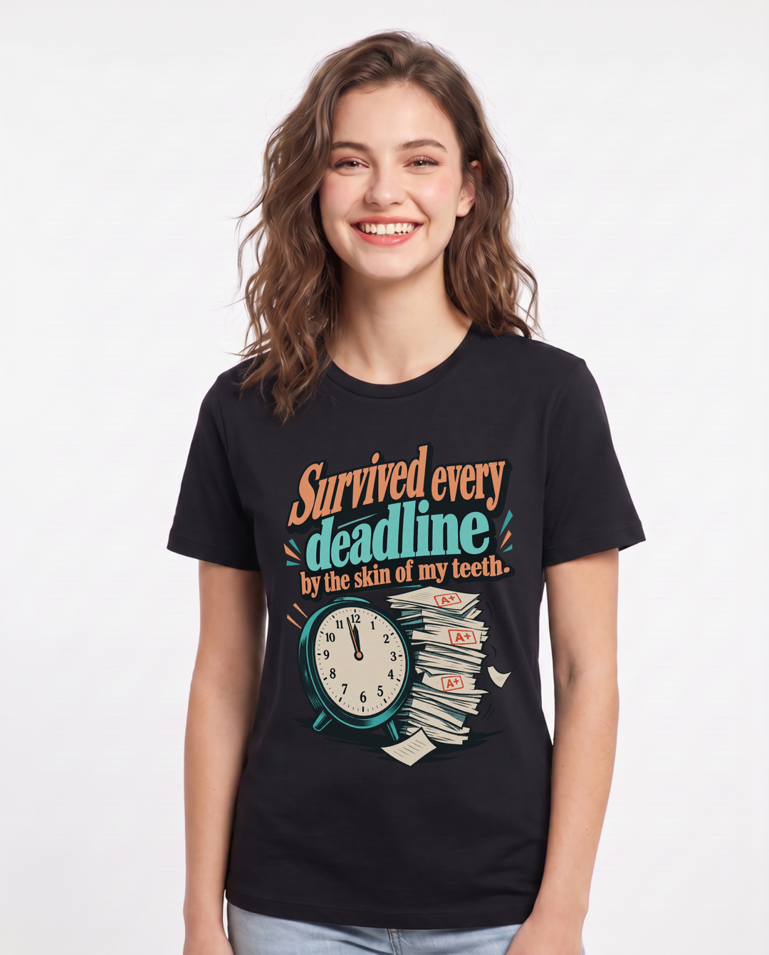 Graduation Black T-Shirt for Women – Everyday Expression Graphic Tee product image 3