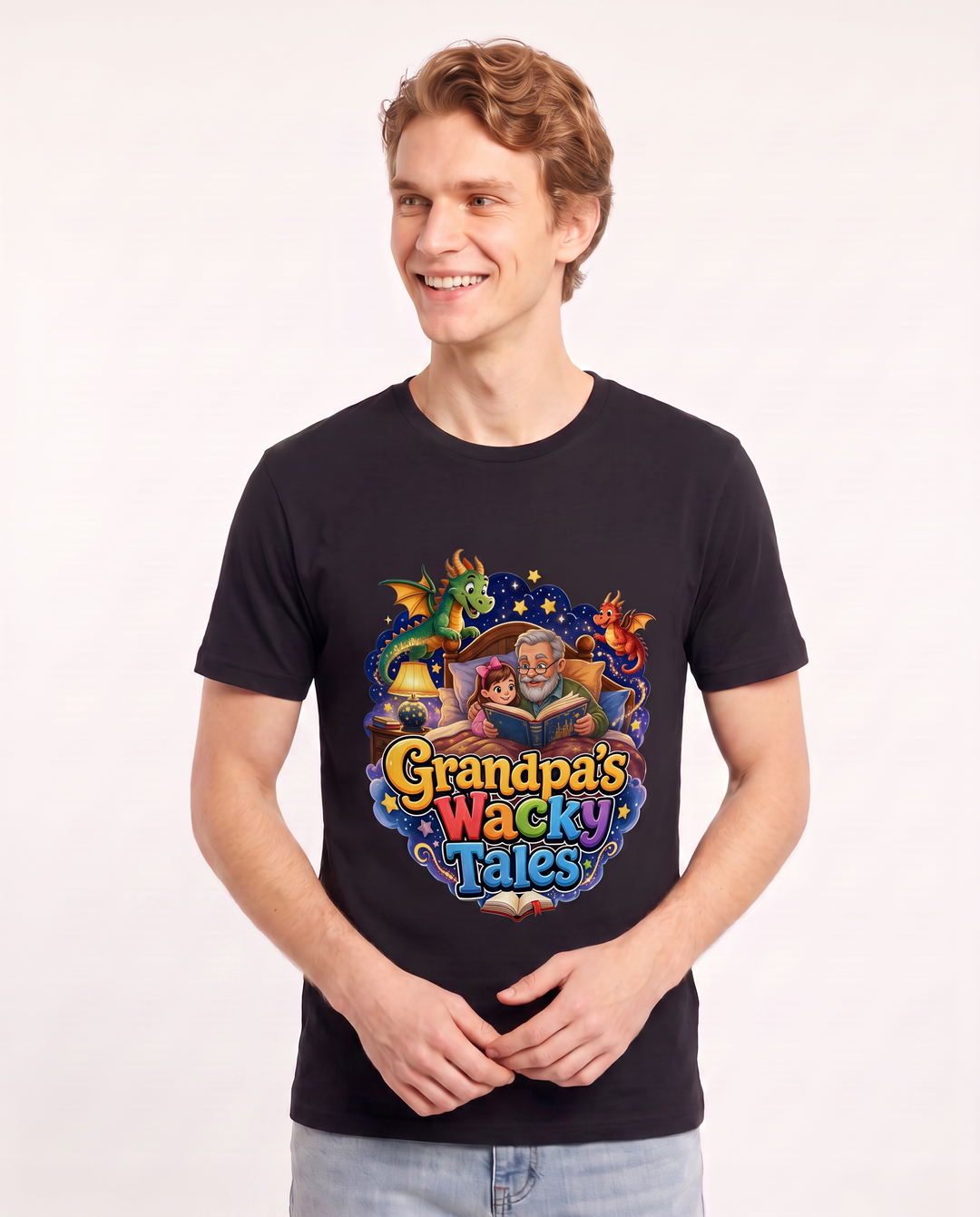 Grandpa's Wacky Tales Men's Black T-Shirt product image 1