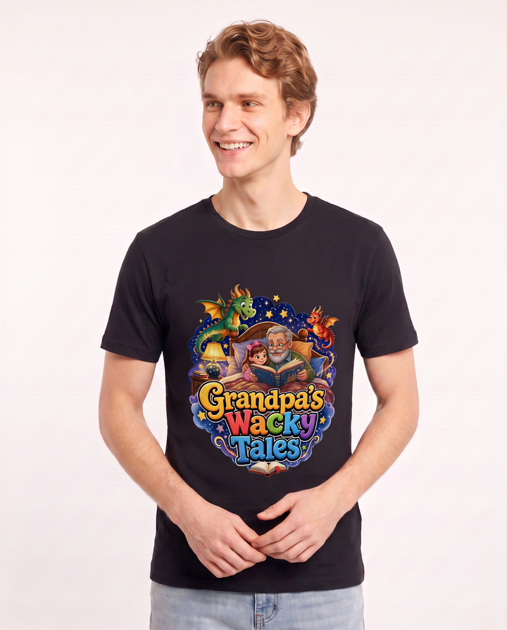 Grandpa's Wacky Tales Men's Black T-Shirt product image 1