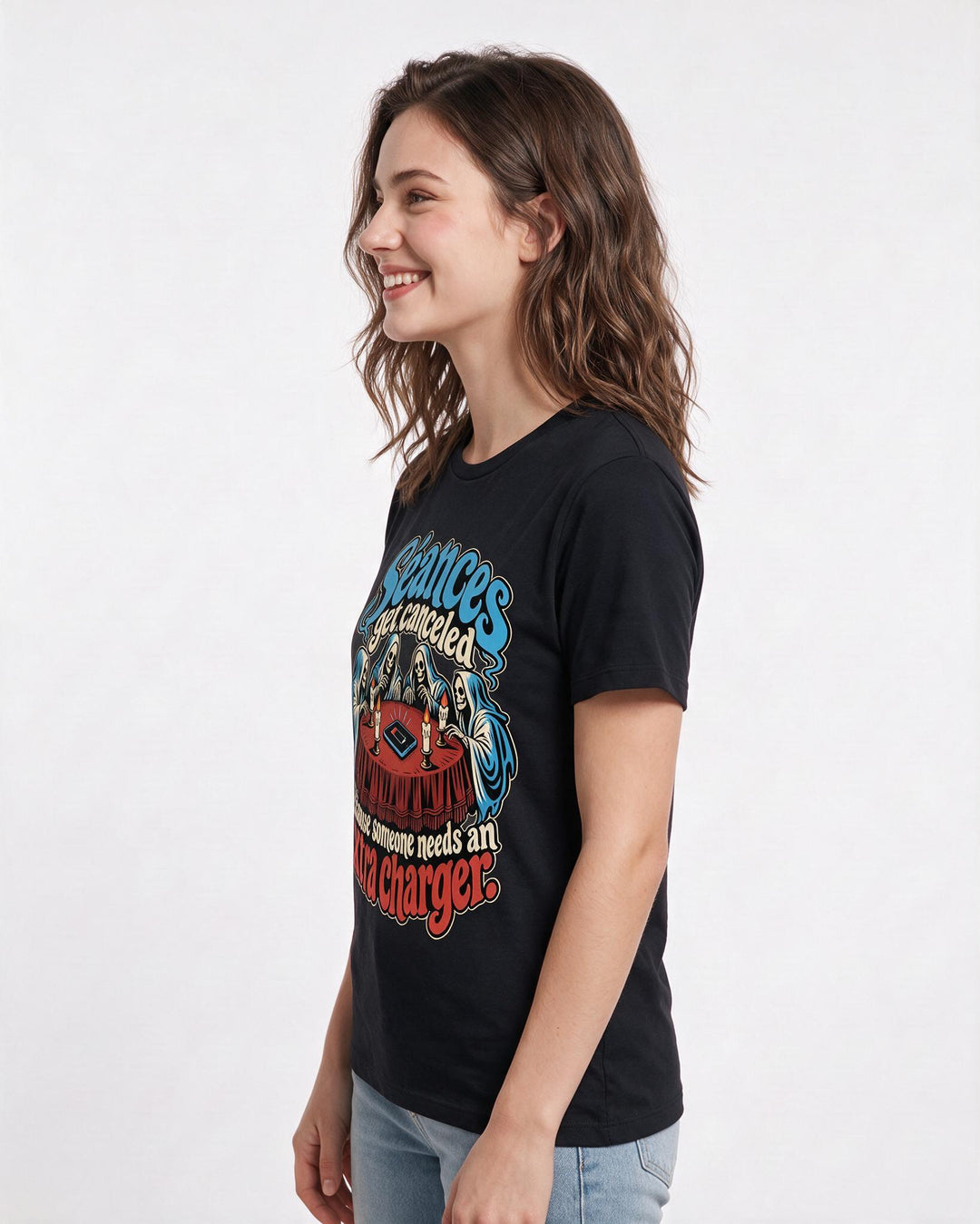 Halloween Black T-Shirt for Women – Halloween Theme Graphic Tee product image 2