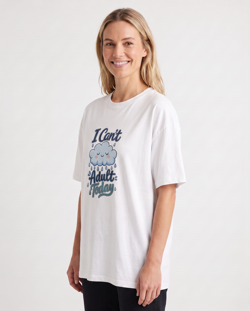 I Can't Adult Today White T-Shirt mockup 2