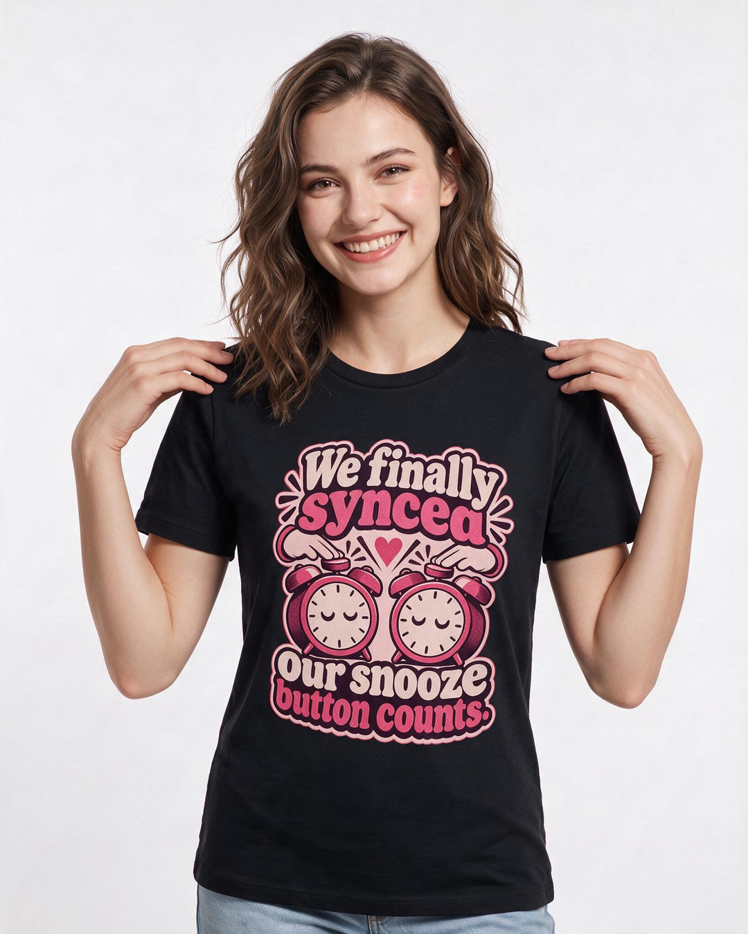 Couples Black T-Shirt for Women – Everyday Expression Graphic Tee product image 1