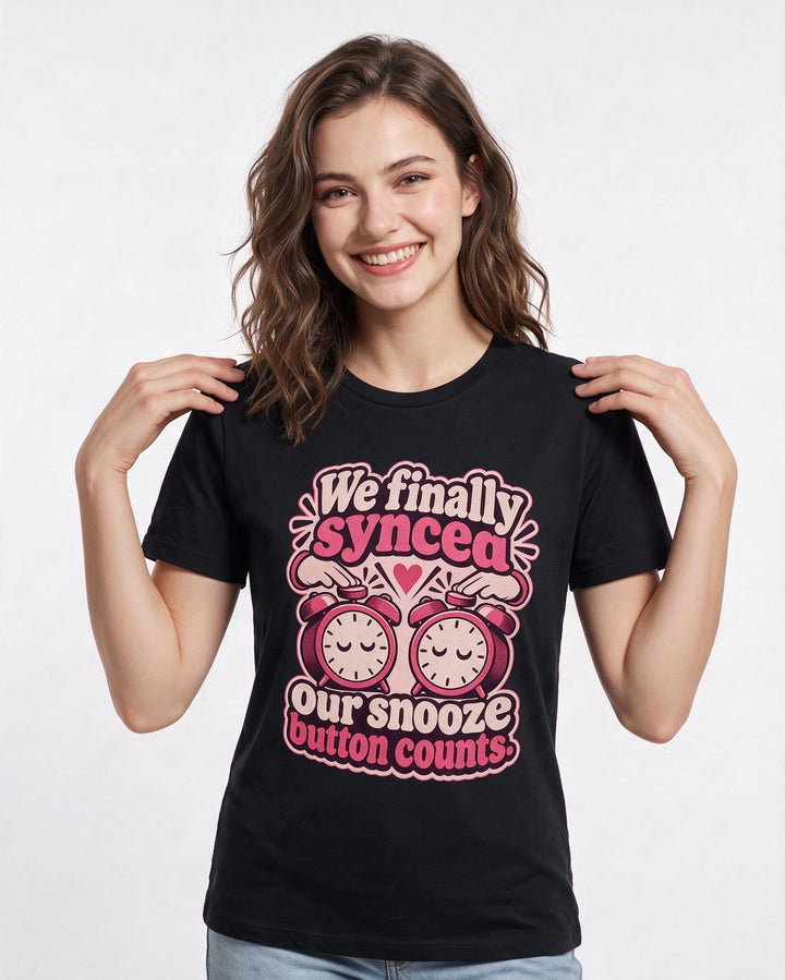Couples Black T-Shirt for Women – Everyday Expression Graphic Tee product image 1