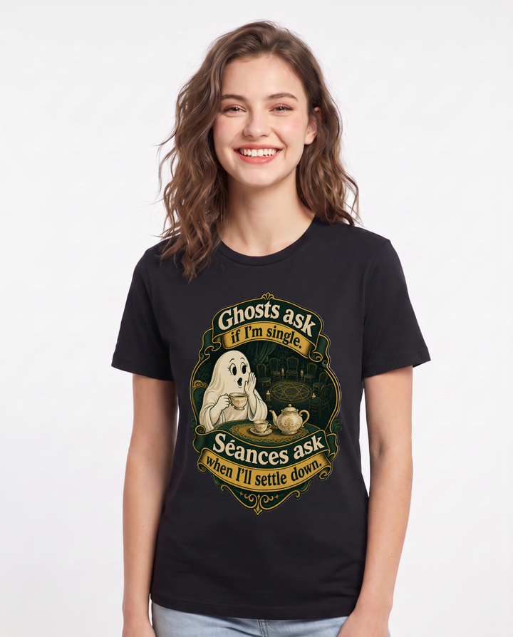 Halloween Black T-Shirt for Women – Halloween Theme Graphic Tee product image 3
