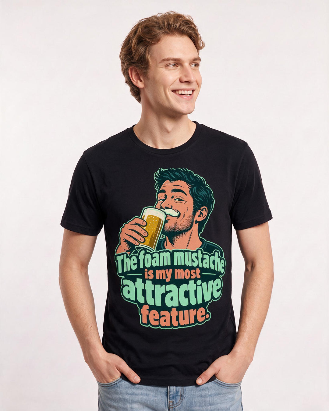 Beer Black T-Shirt for Men – Everyday Expression Graphic Tee product image 1