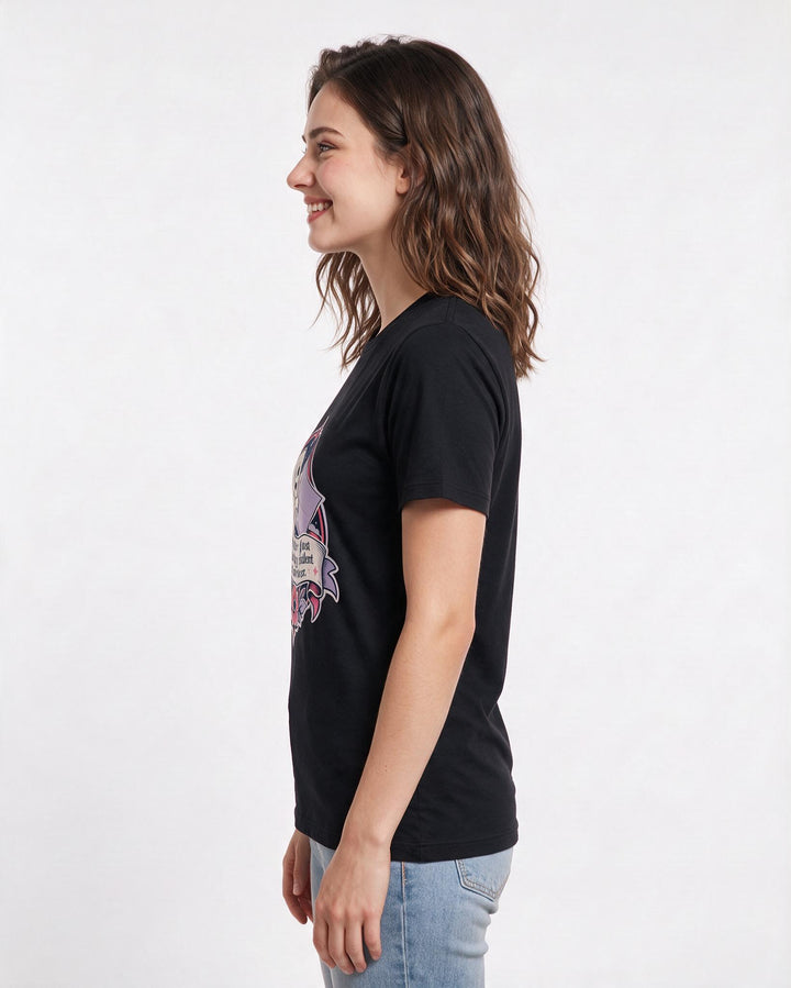 Halloween Black T-Shirt for Women – Halloween Theme Graphic Tee product image 2