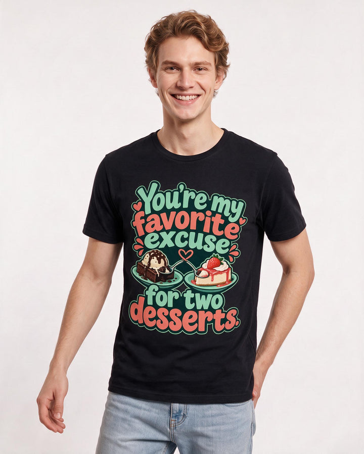 Couples Black T-Shirt for Men – Everyday Expression Graphic Tee product image 1