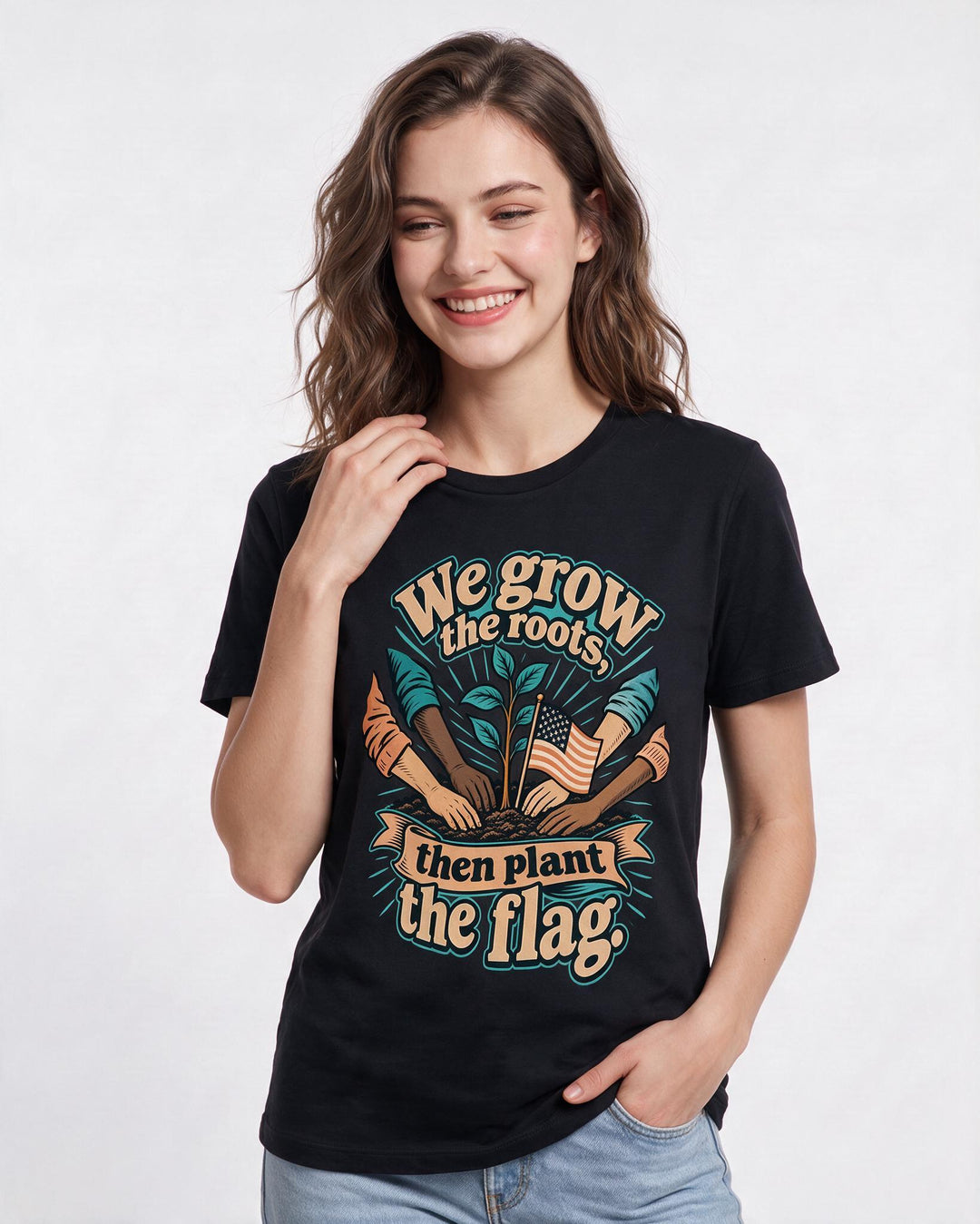 Patriotic Black T-Shirt for Women – Everyday Expression Graphic Tee product image 1