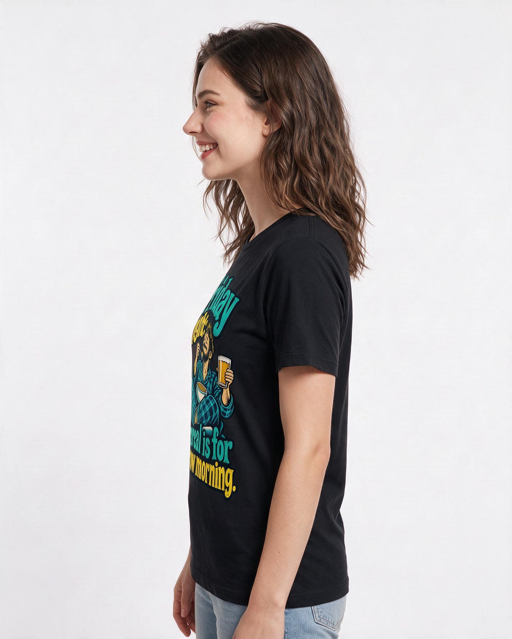 Beer Black T-Shirt for Women – Everyday Expression Graphic Tee product image 2