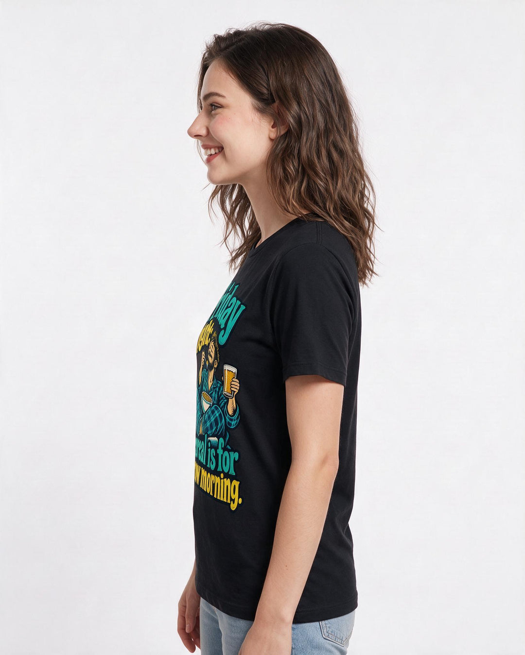 Beer Black T-Shirt for Women – Everyday Expression Graphic Tee product image 2