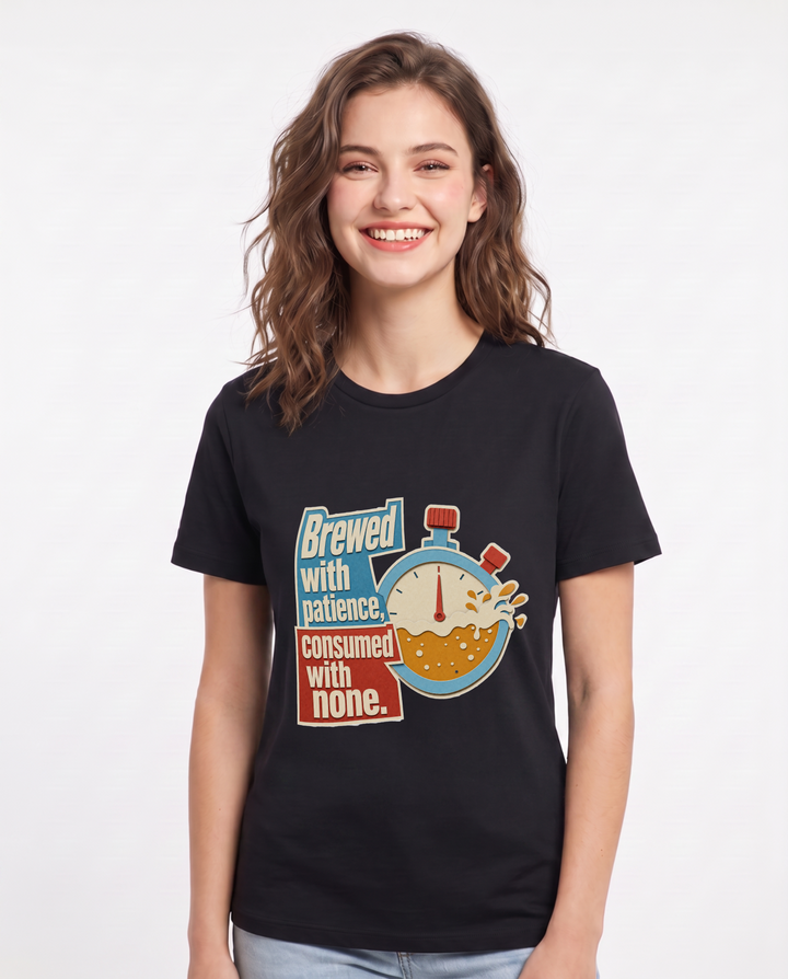Beer Black T-Shirt for Women – Everyday Expression Graphic Tee product image 1