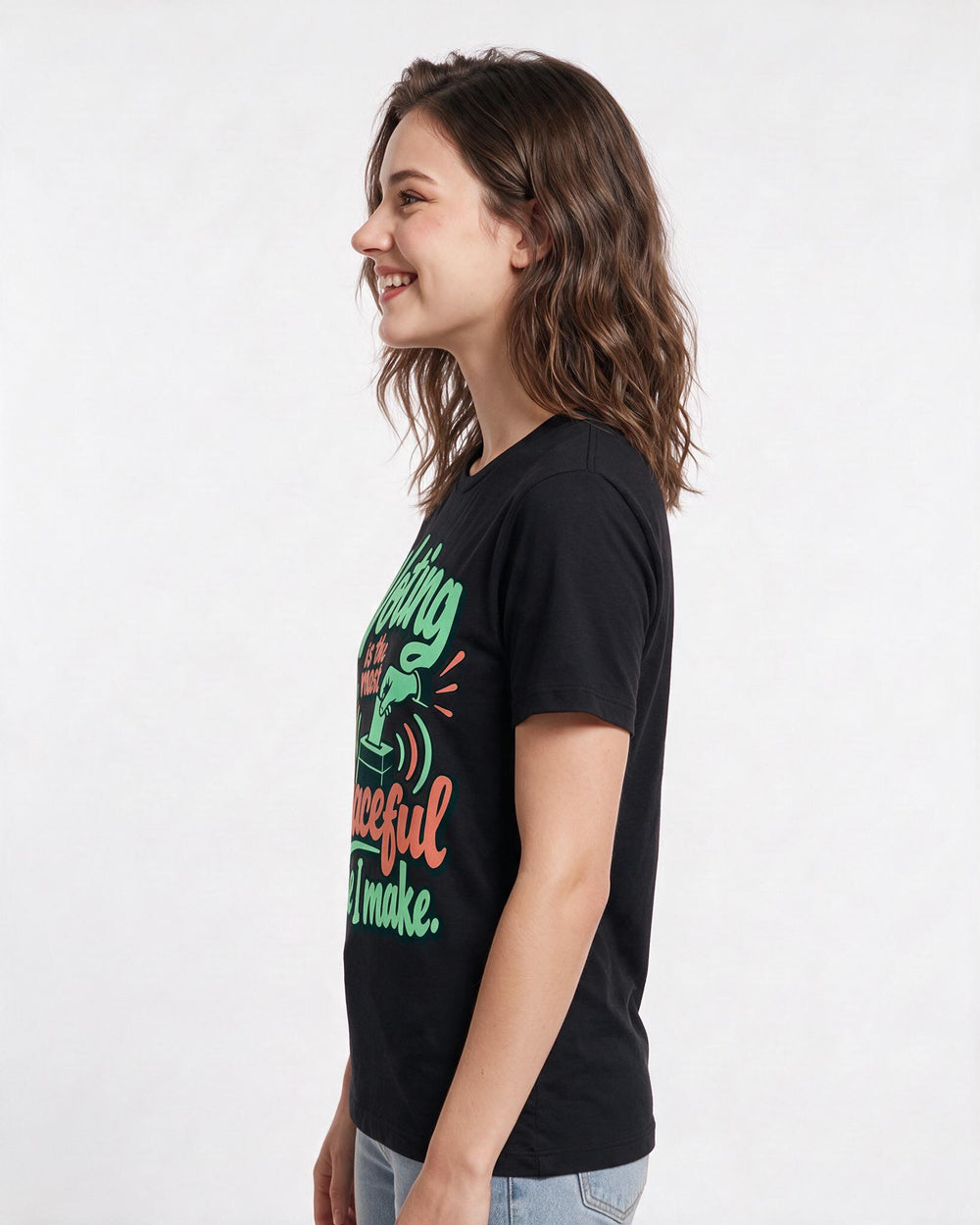 Political Statement Black T-Shirt for Women – Everyday Expression Graphic Tee product image 2