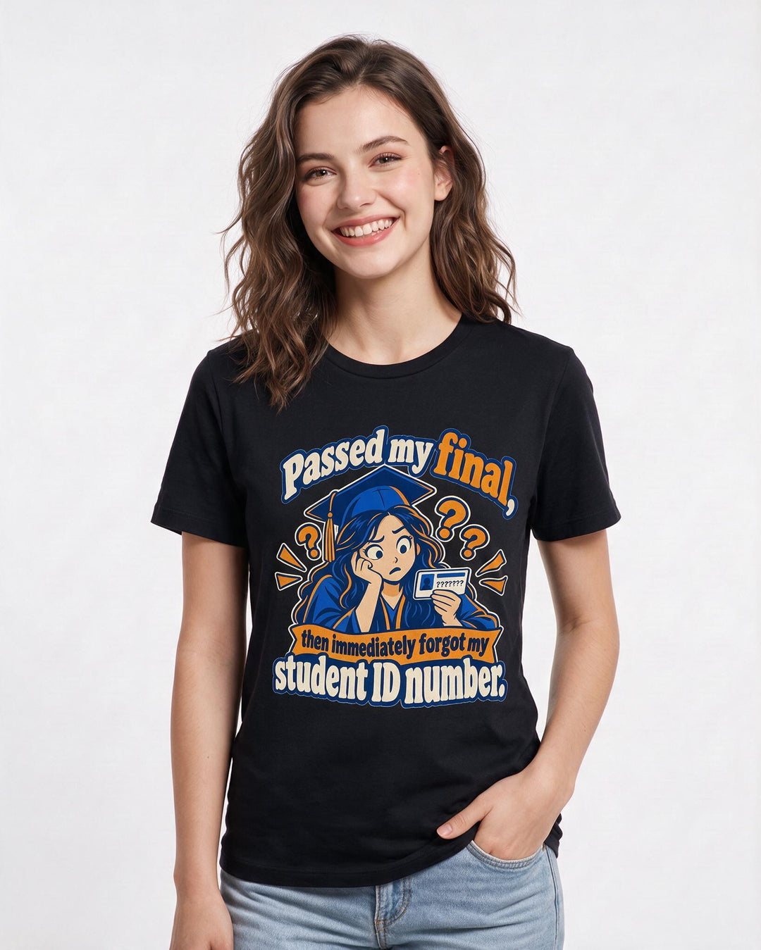 Graduation Black T-Shirt for Women – Everyday Expression Graphic Tee product image 1