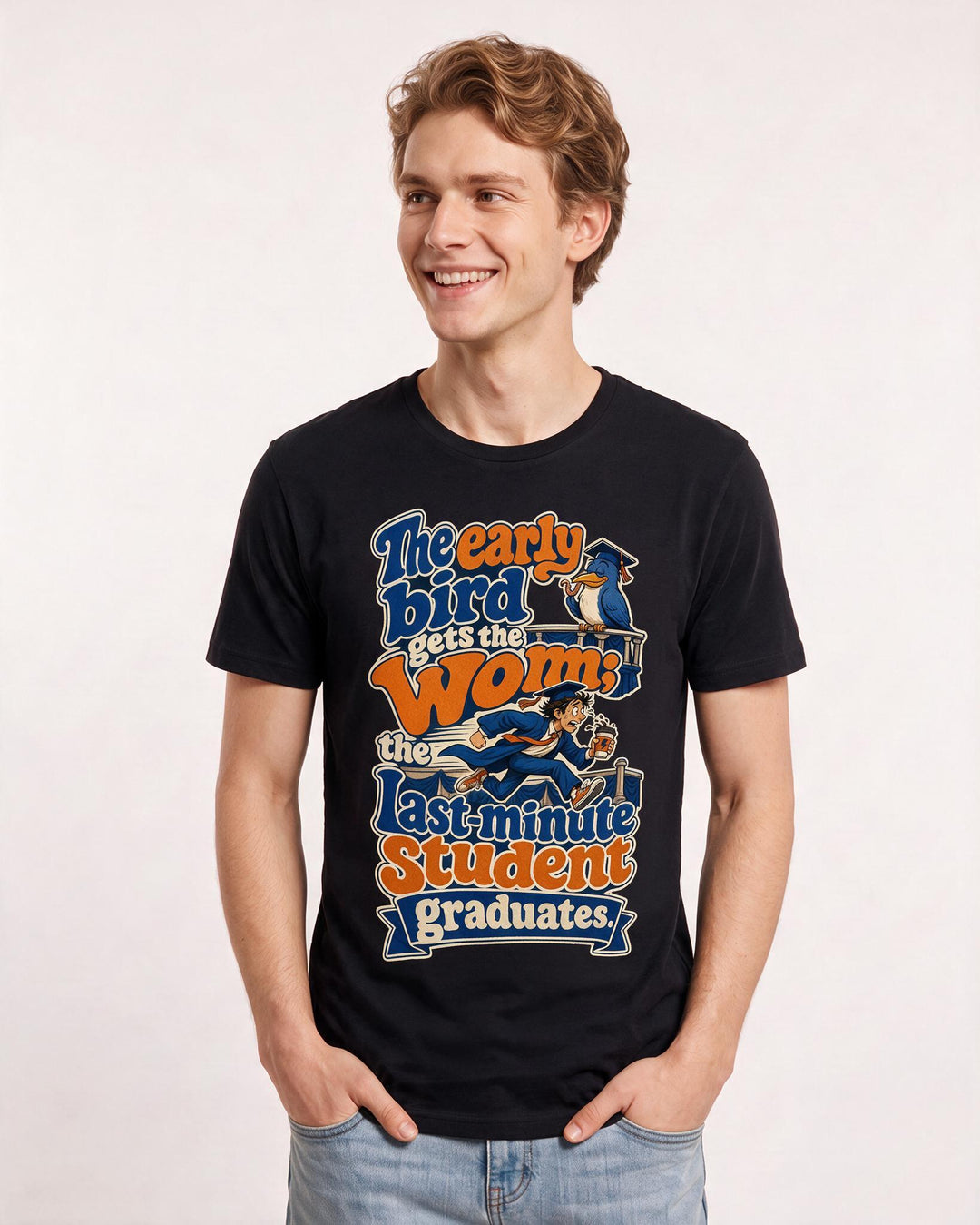 Graduation Black T-Shirt for Men – Everyday Expression Graphic Tee product image 1