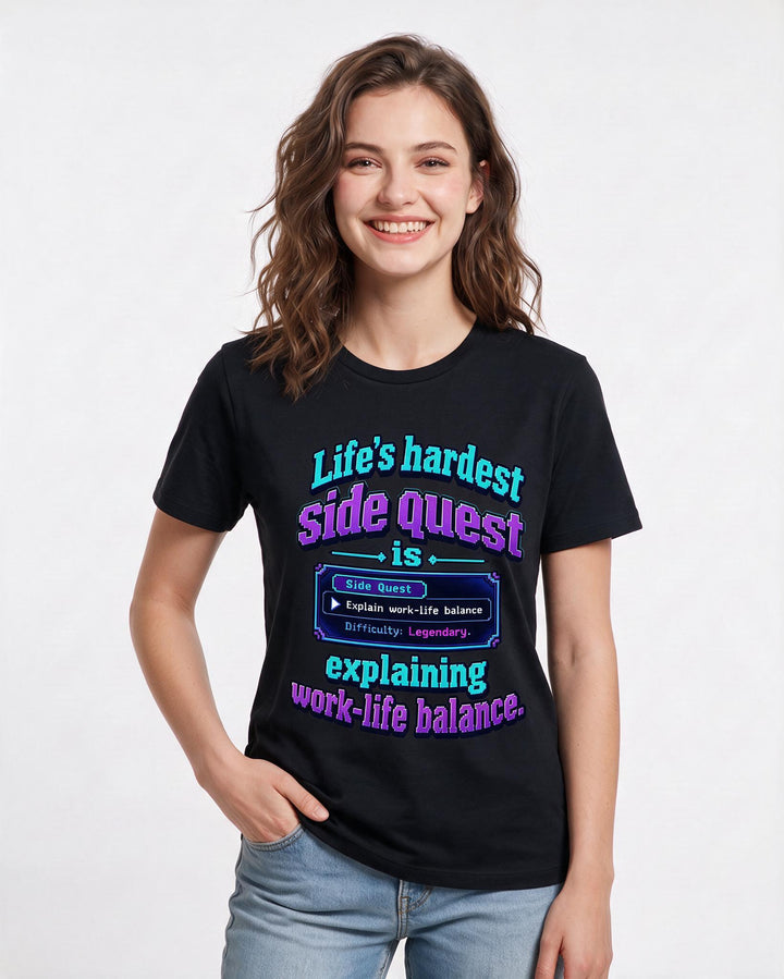 Gaming Black T-Shirt for Women – Game Night Graphic Tee product image 1