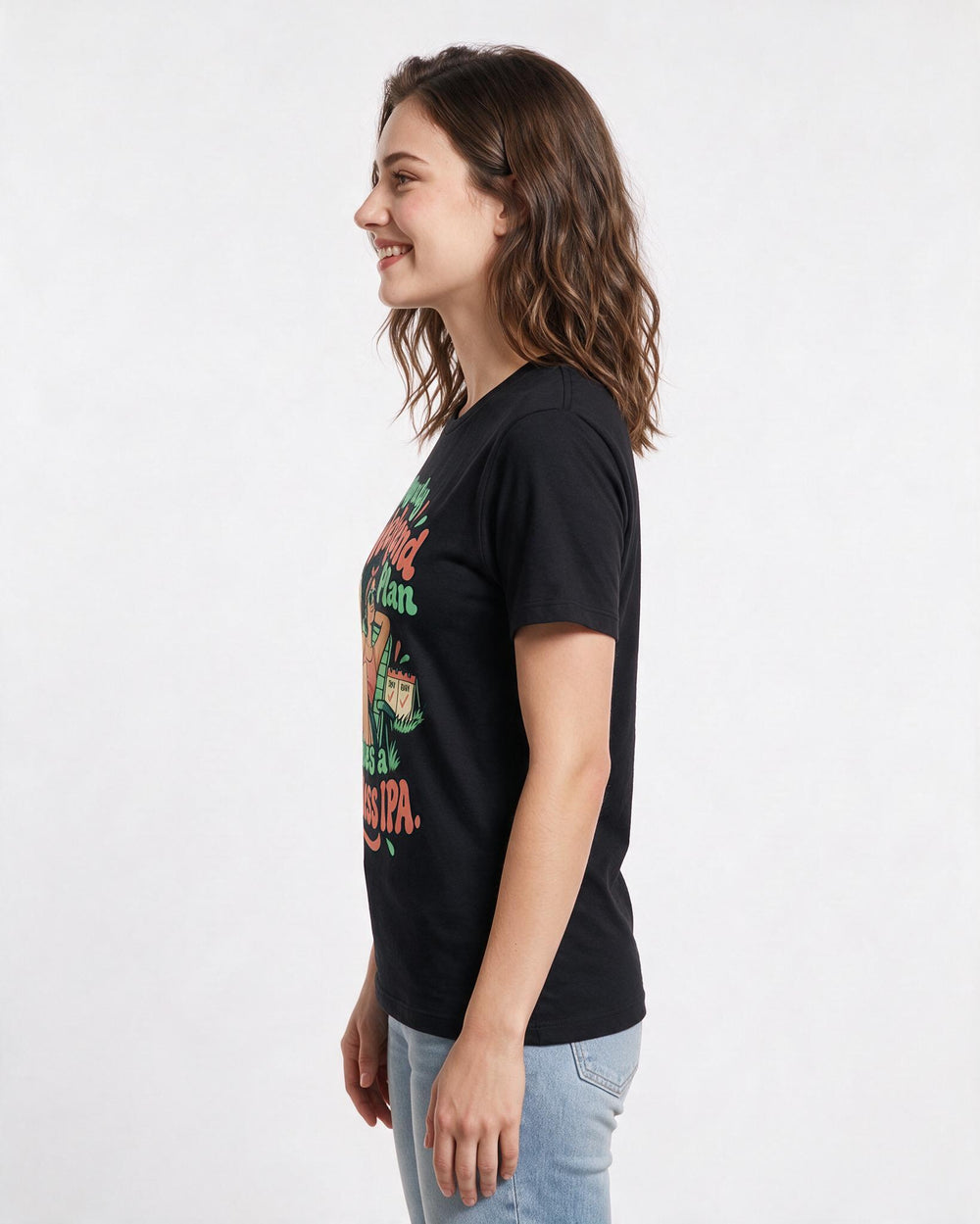 Beer Black T-Shirt for Women – Everyday Expression Graphic Tee product image 2