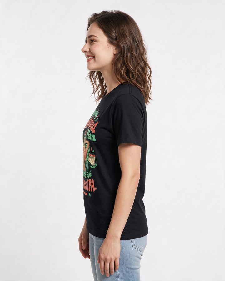 Beer Black T-Shirt for Women – Everyday Expression Graphic Tee product image 2